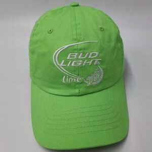 Bud Light Hat Adjustable Green White Lime Beer Alcohol Promo Advertising Men
